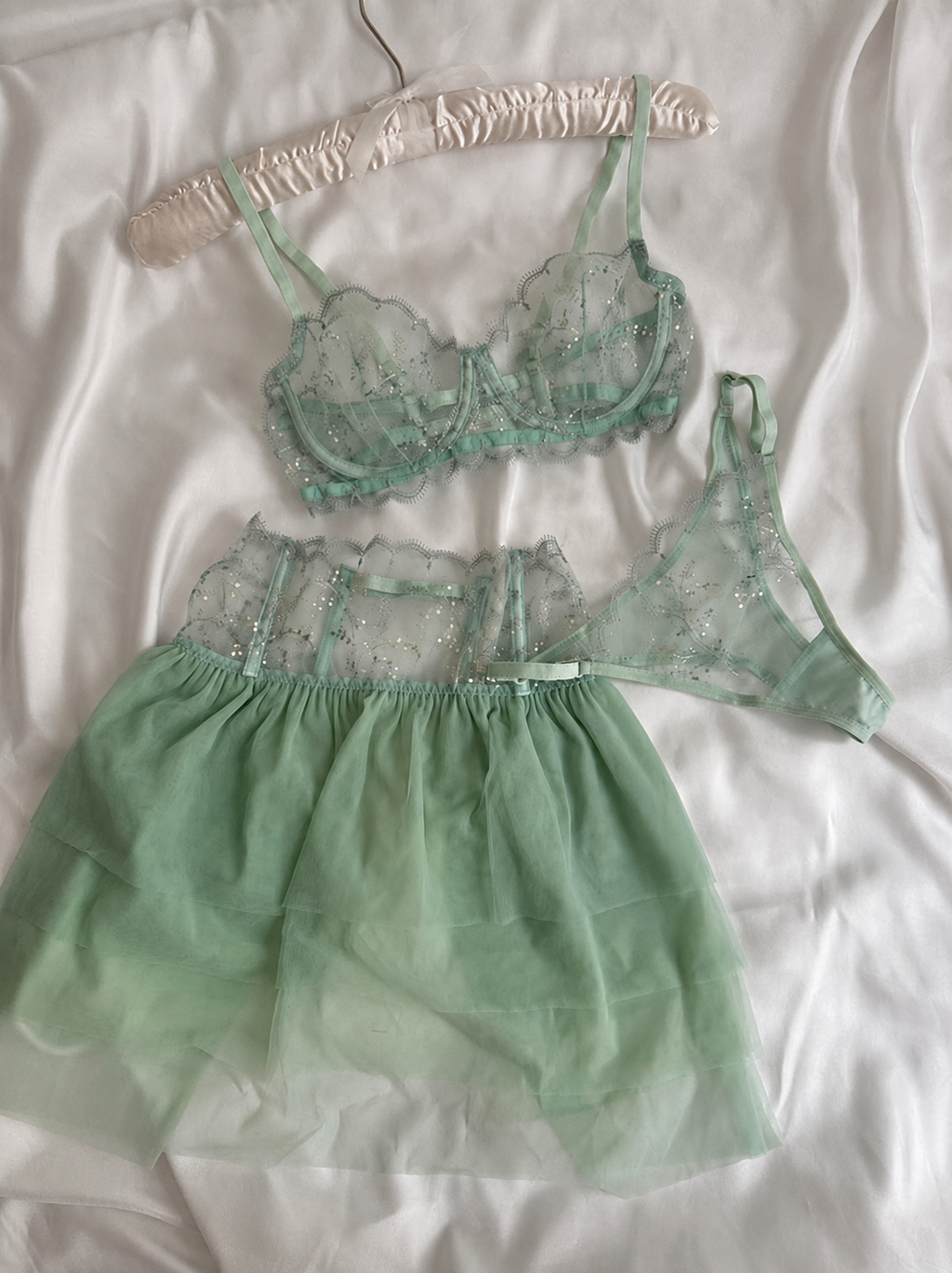 Niana Mint Yeşili Etekli Bralet Takımı