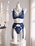 Saks Mavisi Dantel Jartiyer Set