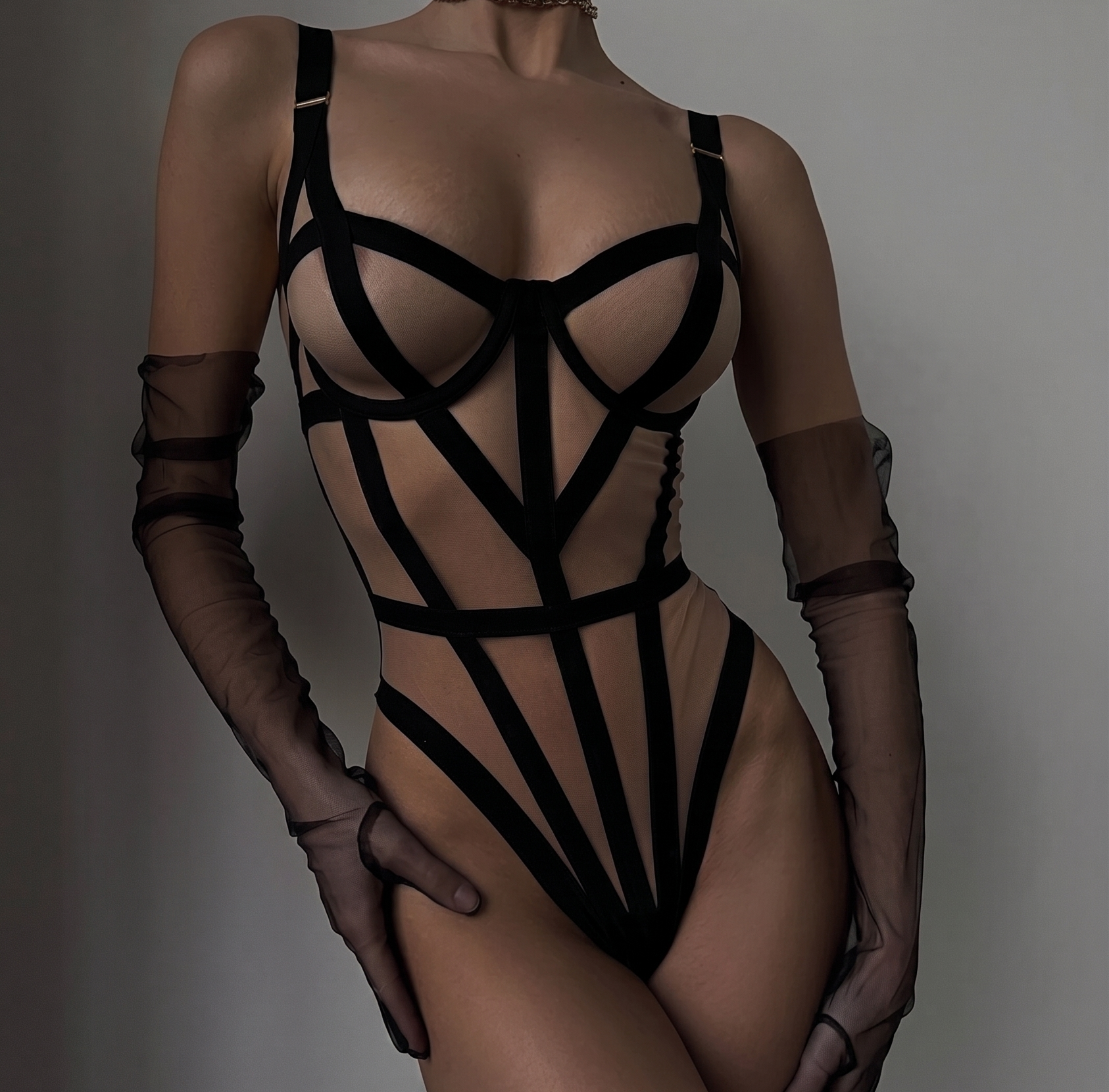 Bant Detaylı Fantazi Bodysuit