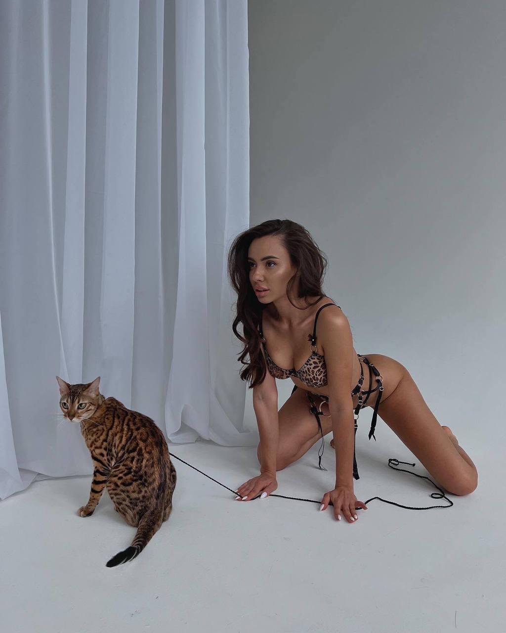 Leopar Desenli Minimal Jartiyer Set