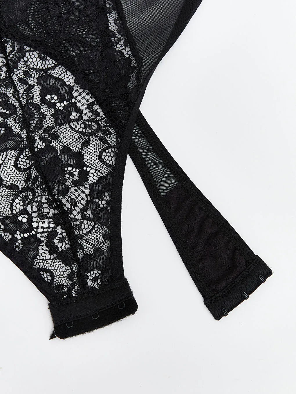 Siyah Transparan Dantel Bodysuit