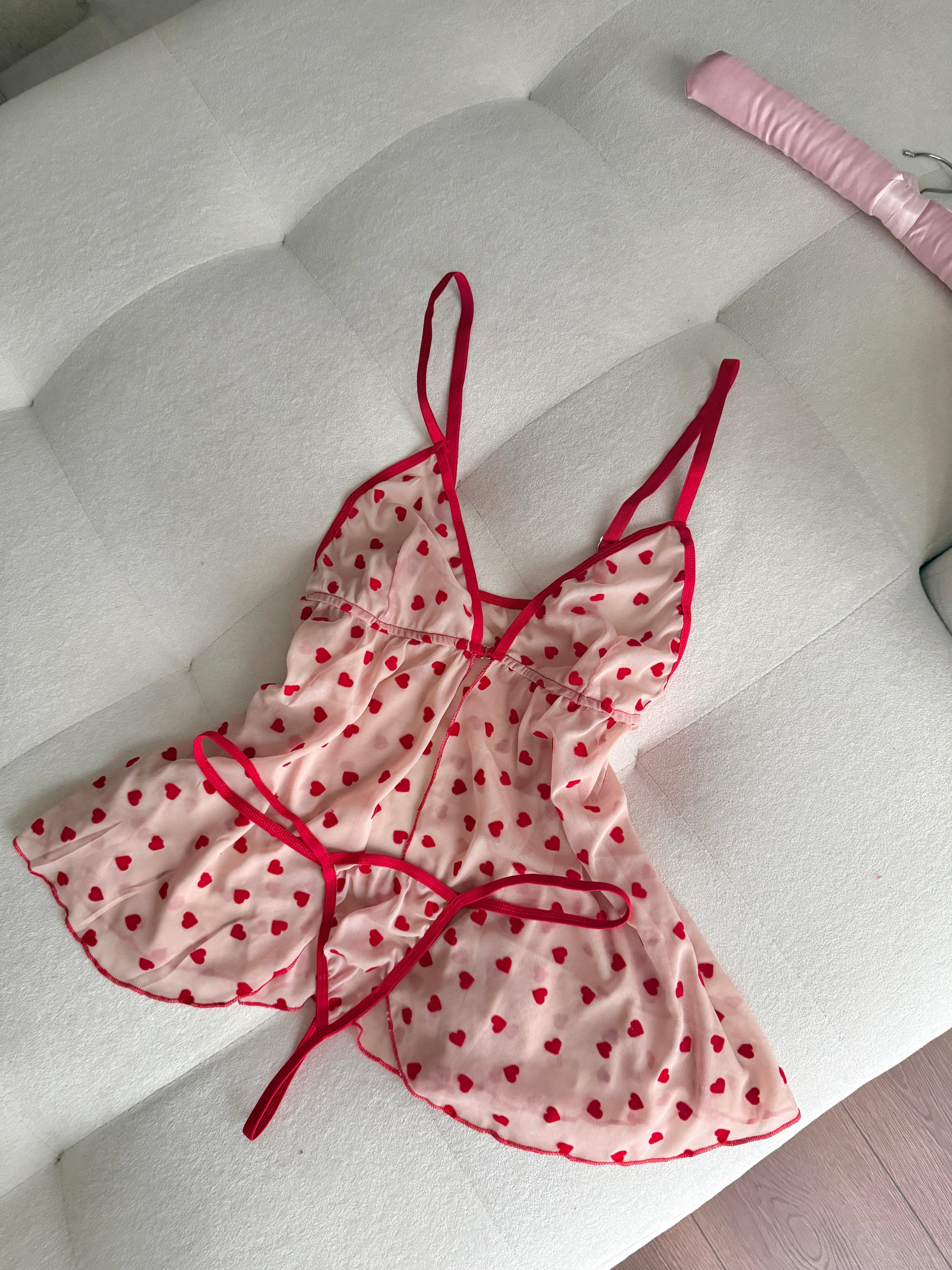 Kalp Detaylı Babydoll